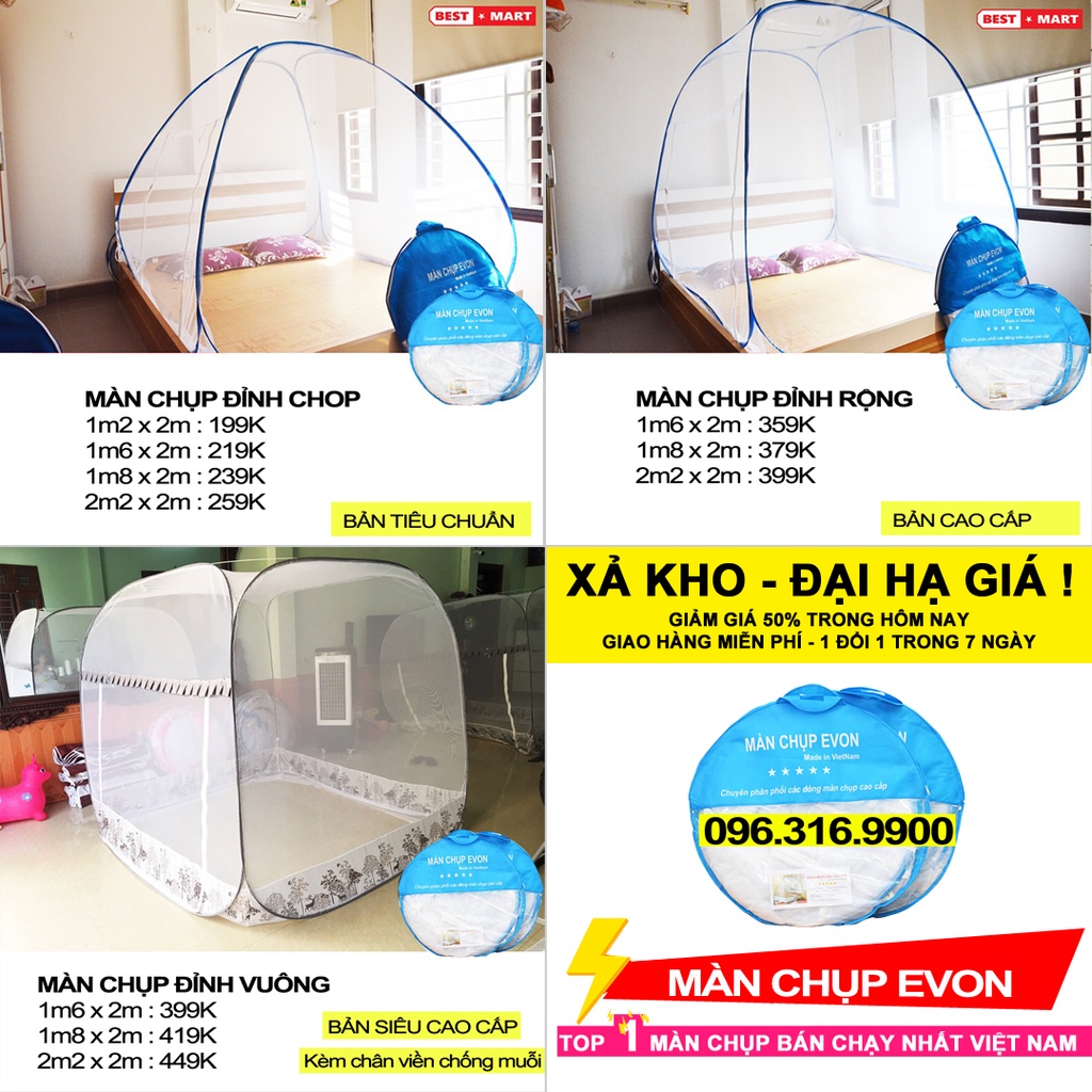 (Đại Hạ Giá) Màn Chụp Tự Bung Evon Việt Nam - Hàng Xuất Khẩu Cao Cấp