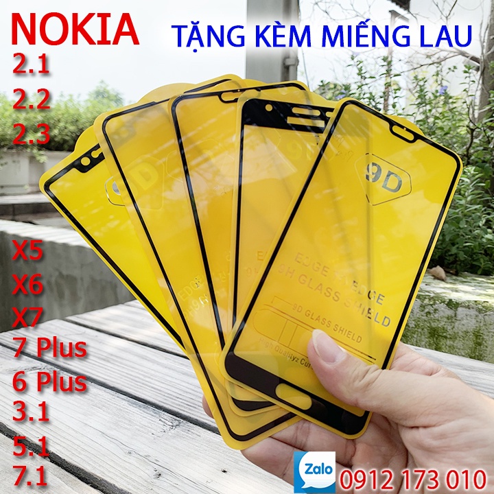 [BỘ 3 KÍNH] Kính cường lực NOKIA Full màn hình - 9D -CÁC DÒNG - NOKIA 2/3 plus/4/5 plus/X6/X7/X8/3.1/5.3/2.3