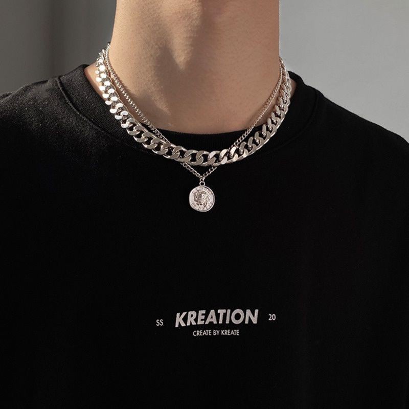 vòng cổ Hai Lớp Phong Cách Hip Hop Thời Trang