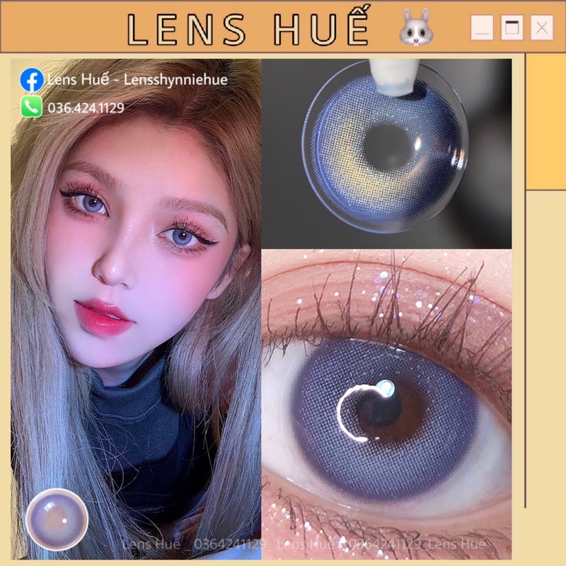 Lens Xanh biển BLUE - kính áp tròng màu tây tone lolita - Lens Huế