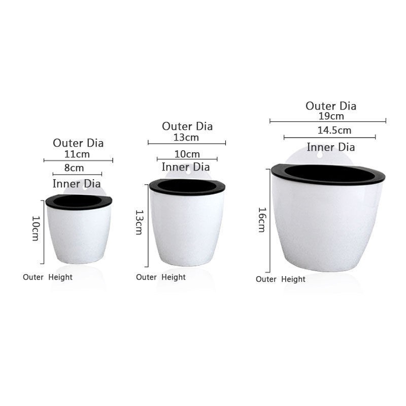 Chậu hoa treo tường bằng nhựa tự động tưới dùng trong trang trí khu vườn
