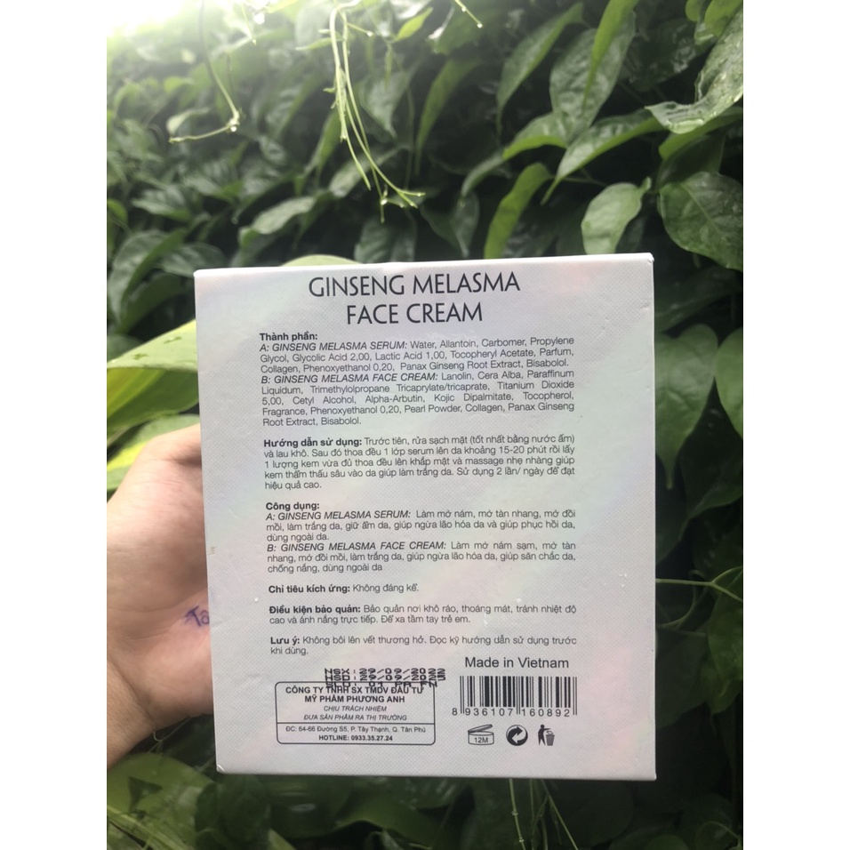 Kem dưỡng trắng da mặt,Face nám nhân sâm Acosmetics ngừa nám tàn nhang