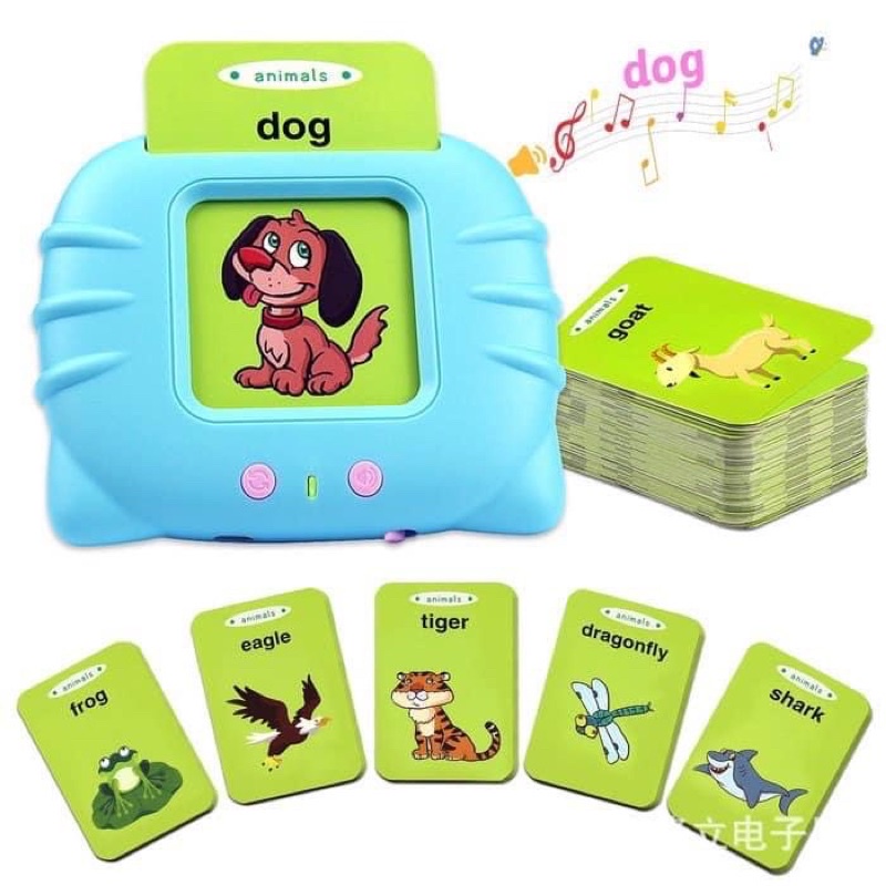Đồ chơi máy dạy học dùng thẻ , máy đọc thẻ Tiếng Anh  màu xanh và màu hồng