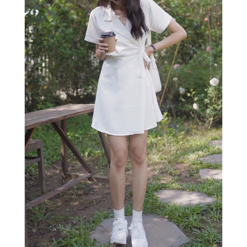 Đầm tiểu thư cổ vest vintage thắt eo dáng xoè xinh yêu đi chơi đi tiệc cưới❤️ | BigBuy360 - bigbuy360.vn