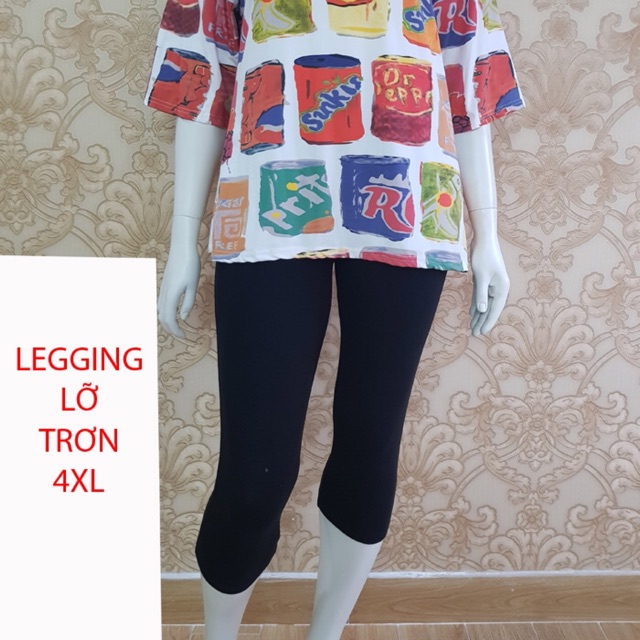 Quần legging big size thun lỡ đưn trơn túi to size lớn 80-110kg