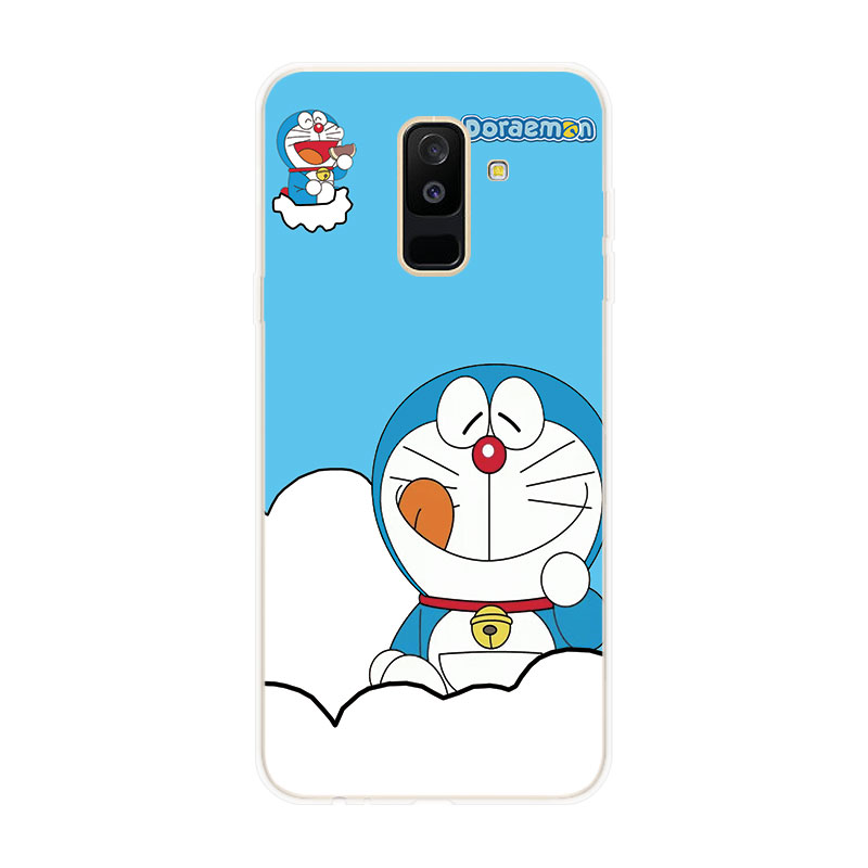 Ốp lưng TPU mềm Samsung Galaxy A6 A6+ Plus A7 A8 A8+ Plus A9 2018 Doraemon hoa văn