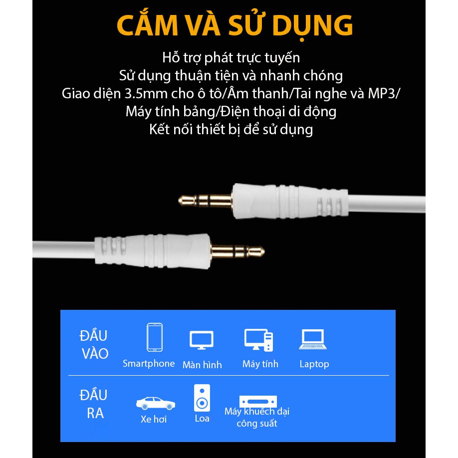 Dây tín hiệu 2 đầu 3 li JSJ 6111 dài 1.8m đến 10m đầu cắm làm từ đồng nguyên chất chống nhiễu mạnh