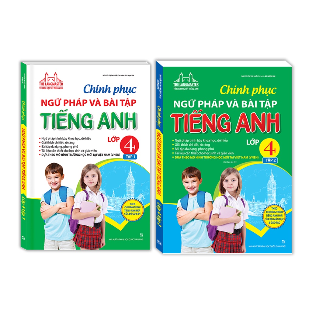 Sách - Combo 2c Chinh phục ngữ pháp và bài tập tiếng Anh lớp 4