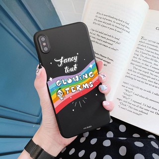 Ốp Lưng Điện Thoại Nền Đen Cầu Vồng