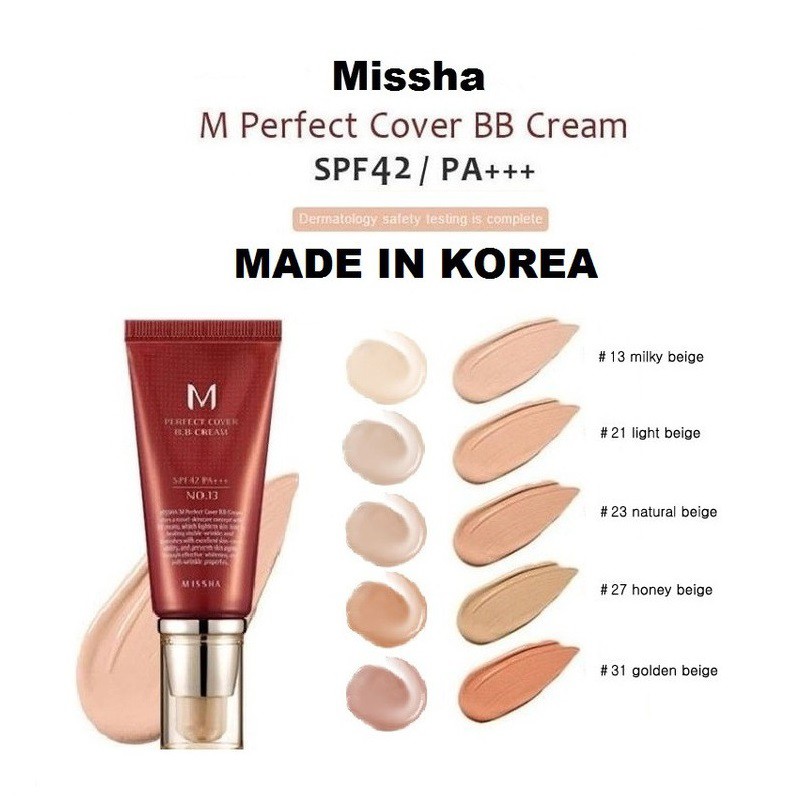 Kem nền đa năng tạo độ che phủ hoàn hảo, Sáng Da Missha M Perfect Cover BB Cream RX 50ml