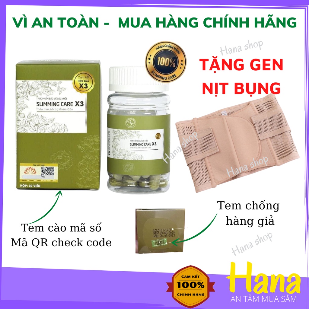 [Tặng gen nịt bụng 100k] Viên Giảm cân Slimming care X3 bản mới, mạnh gấp 3 lần [CHÍNH HÃNG 100%]