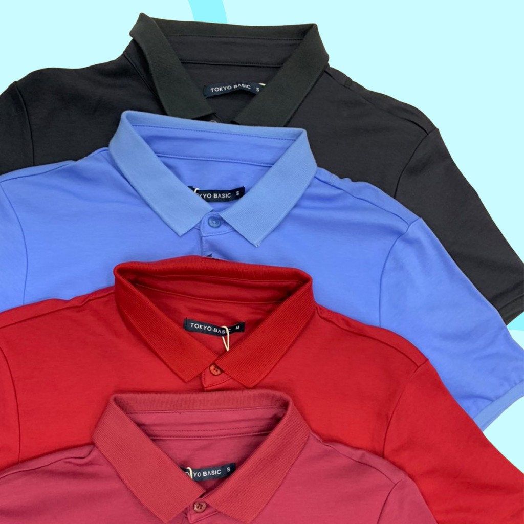 Áo Polo Nam Cotton Cao Cấp, Basic Sang Trọng Lịch Lãm TOKYOLIFE cổ Đức có chân dáng suông I733-062E