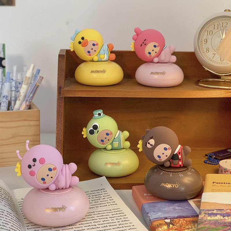 Đồng Hồ Báo Thức Mini Hình Hoạt Hình Dễ Thương Đa Năng Không Dùng Pin