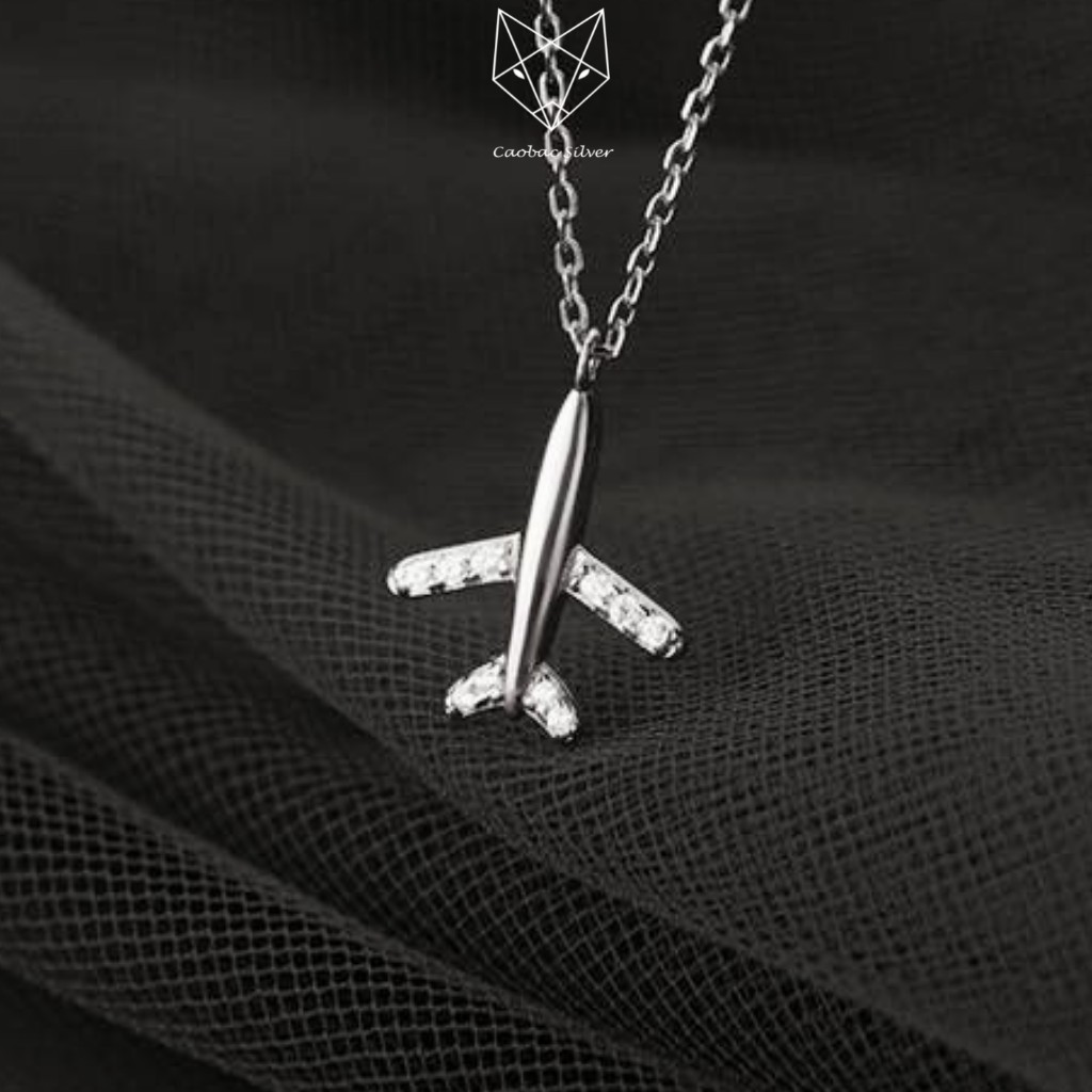 Dây Chuyền Bạc Nữ S925 CaoBac Silver Họa Tiết Máy Bay Phong Cách Trẻ Trung Năng Động Quà Tặng Bạn Gái