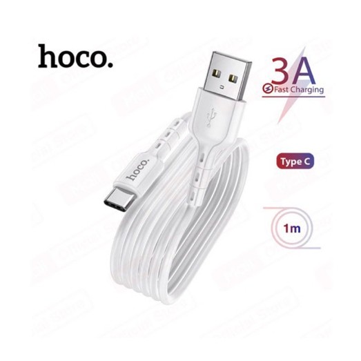 Cáp sạc nhanh và truyền dữ liệu Hoco DU01 USB to Type-C sạc nhanh 3A, dây dẻo, đầu sạc chống đứt dài 100cm