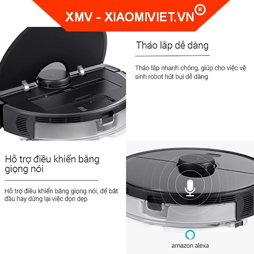 Robot hút bụi lau nhà Xiaomi Roborock S5 Max - Lực hút 2000PA - Pin 5200mAh - Bảo hành 12 tháng - Hàng chính hãng