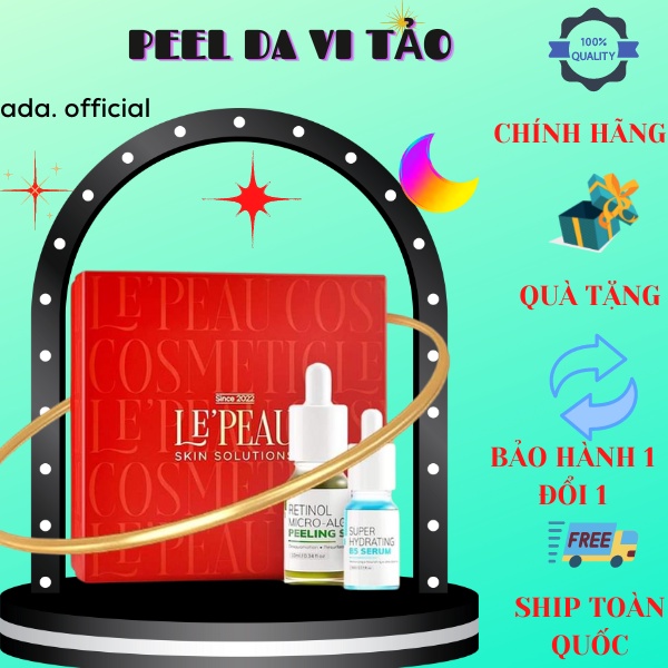 Trắng Sáng Mịn Màng Peel Da Vi Tảo Retinol Le'peau Giúp loại bỏ tế bào chết trên da, làm mờ thâm