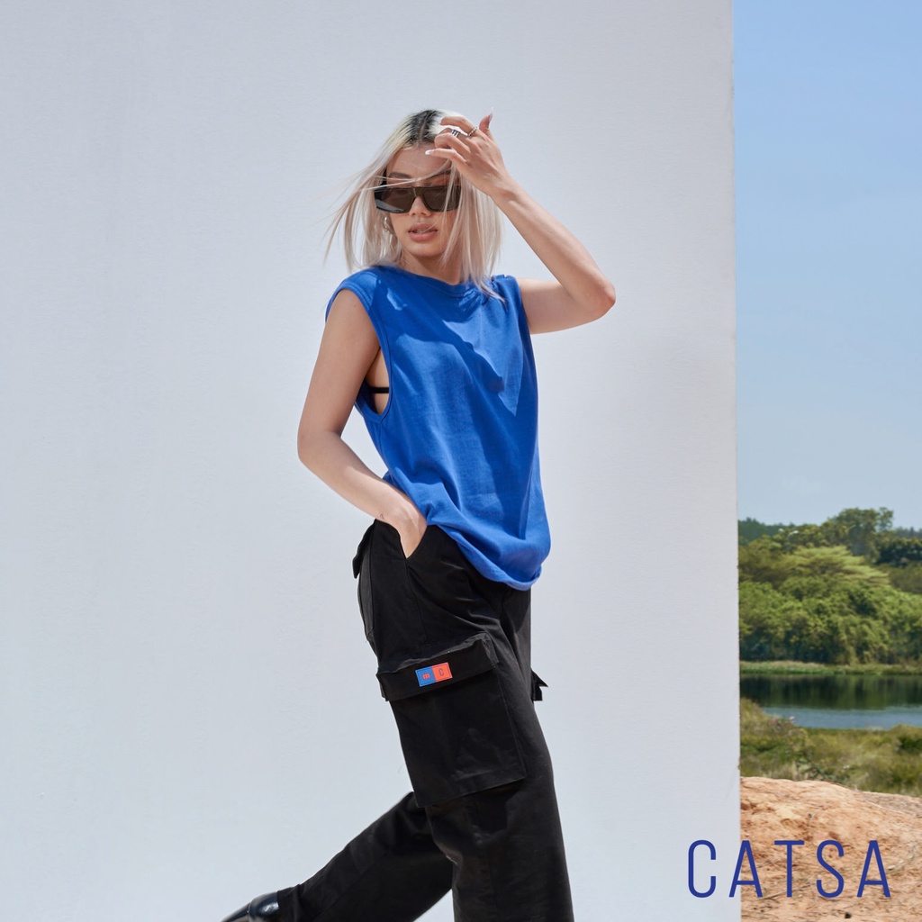 Áo thun ba lỗ tanktop nam form oversize, thun cotton thoải mái, trẻ trung CATSA ATT041