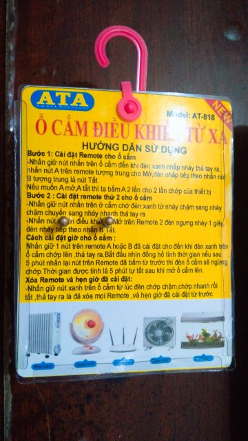 Ổ cắm điều khiển từ xa ATA AT-818 (có chức năng hẹn giờ 1 giây đến 24h)