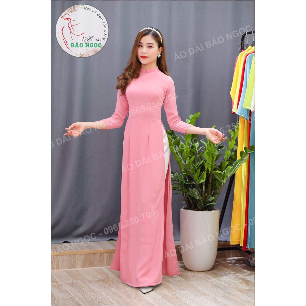 Áo Dài Trơn Truyền Thống Thiết Kế 4 Tà Đủ Màu Mặc Lên Fom Ôm Dáng, Rủ Tà, Làm Đồng Phục Nhóm