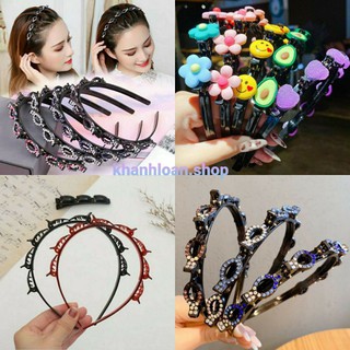 Bờm Tóc nữ hàn quốc siêu xinh Có Kẹp Giữ Tóc Tạo Độ Phồng