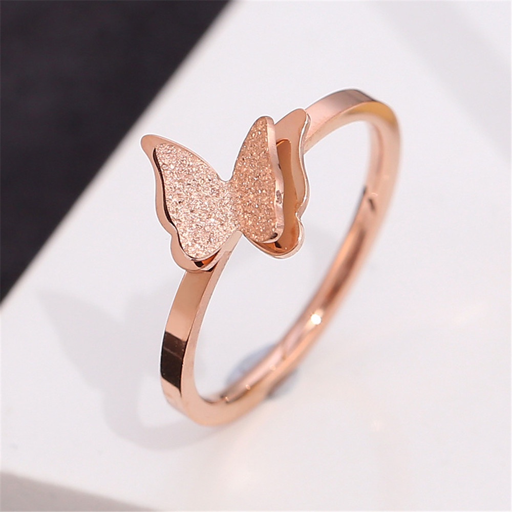 Nhẫn hình bướm đính đá phong cách Hàn Quốc size 6-9