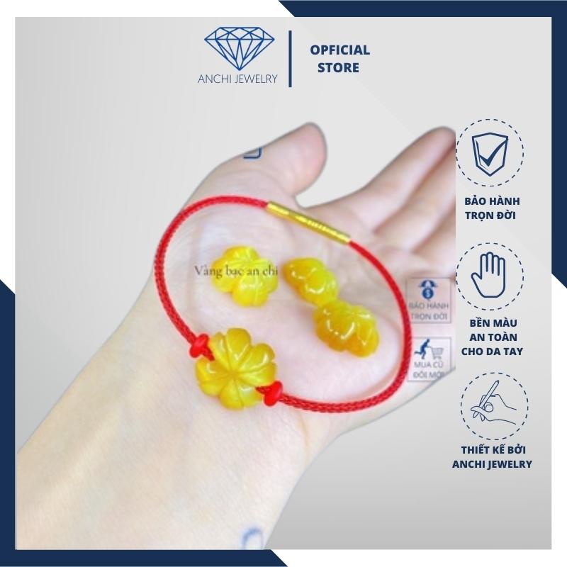 Vòng tay cỏ 4 lá đá mắt hổ phong thuỷ mệnh thổ / kim. Anchi jewelry