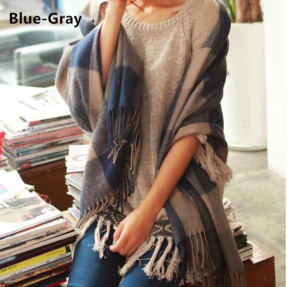 Khăn choàng cổ dài sọc ca rô màu