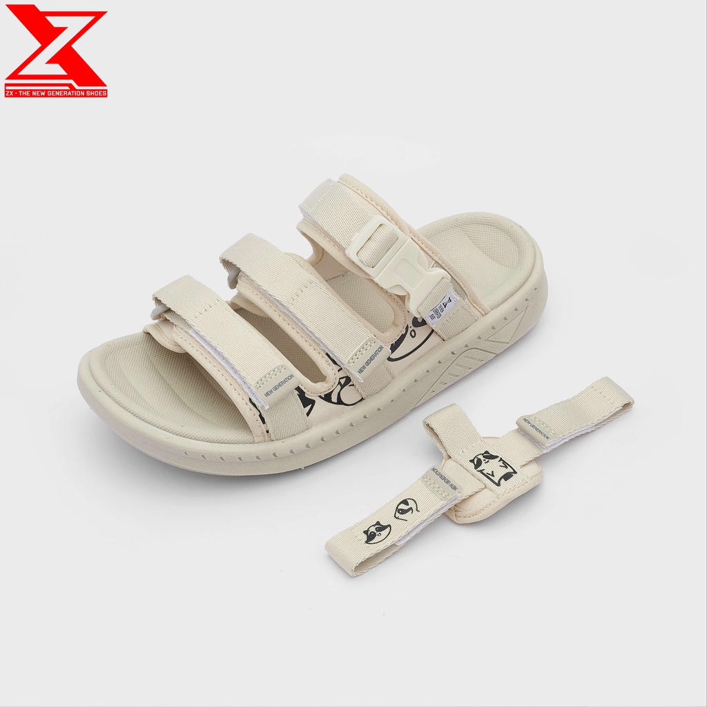 Giày Sandal ZX 3715 Raccoon Cream công nghệ Phylon cao cấp, dép xăng đan quai sau tháo rời