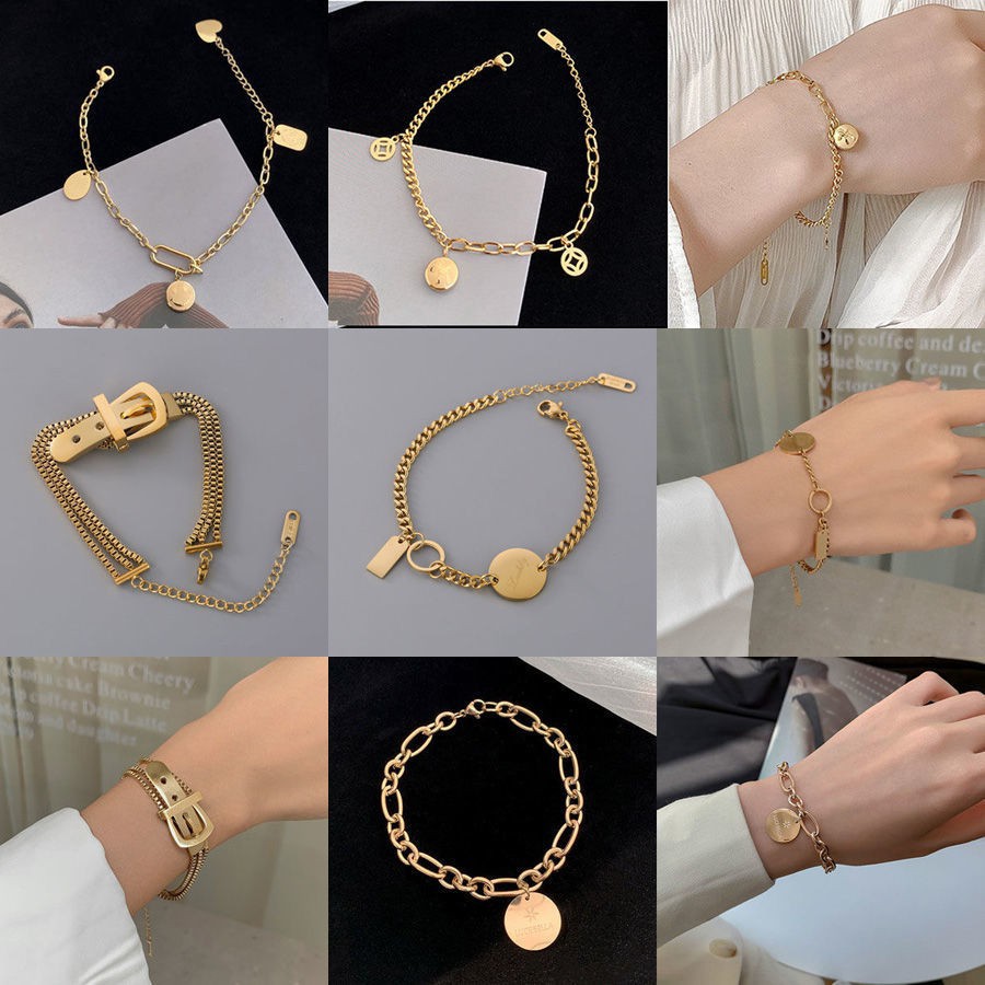 ✚Vòng Tay Vỏ Sò Đôi Bằng Thép Titan Không Phai Màu Cho Nữ