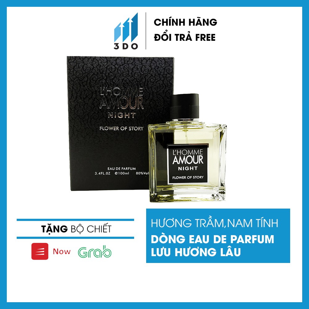 Nước hoa nam cao cấp L' HOMME 100ml, mùi hương cô đặc thơm lâu đến 8h Phân phối chính hãng bởi 3DO, nước hoa quý ông