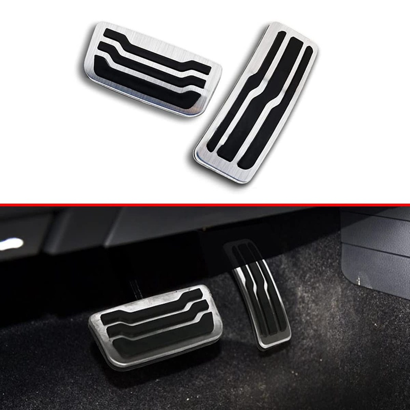 Set 2 Vỏ Bọc Bàn Đạp Ga/Thắng/ Gas/Thắng Bằng Thép Không Gỉ Cho Ford Ranger Everest 2015-2020