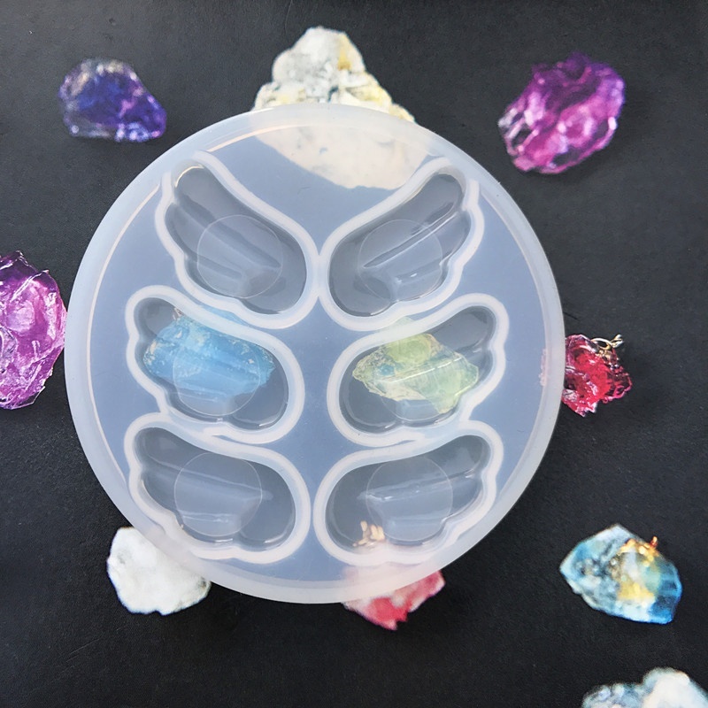Khuôn Silicone Làm Trang Sức Hình Cánh Thiên Thần 6 Ngăn
