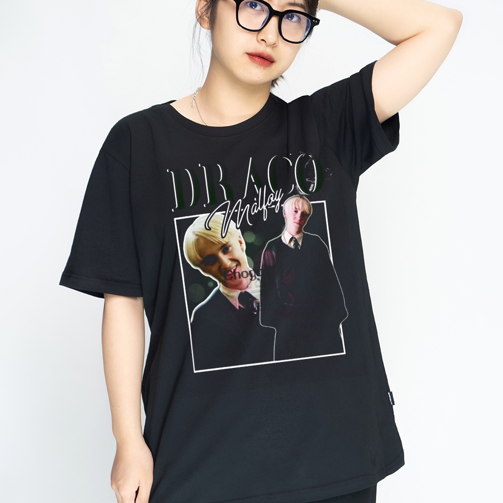 HoRd /Áo thun Draco malfoy harry potter wright tay ngắn cổ tròn form rộng phong cách âu mỹ cotton!
