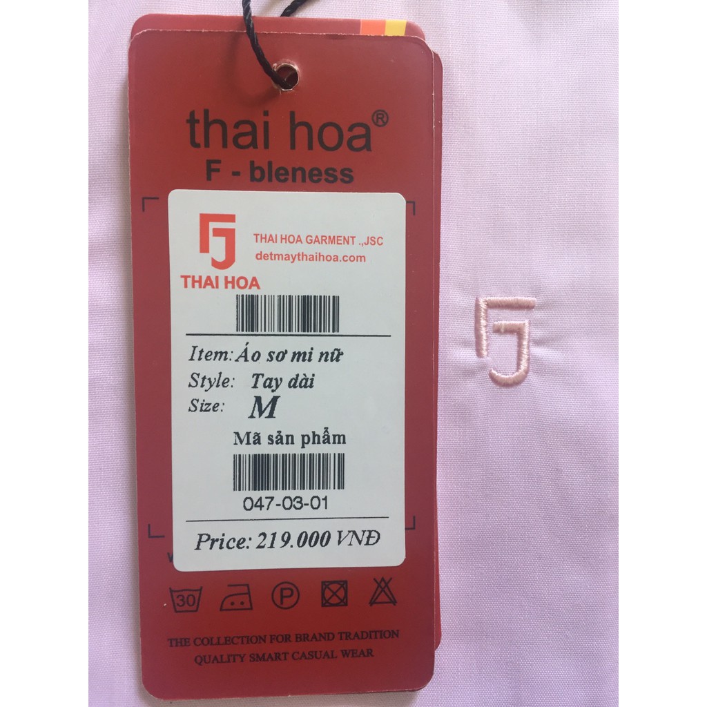 Thái Hoà Chính Hãng Áo sơ mi màu hồng trẻ trung vải trơn 047 và 8919 NoBrandNoOthers