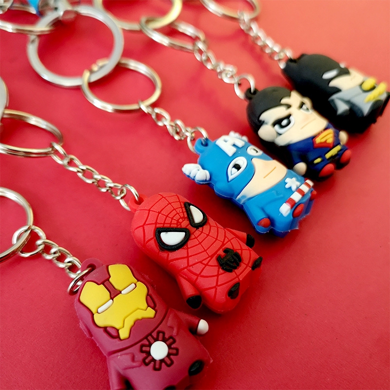 Móc khóa 2 mặt hình siêu anh hùng trong Avengers bằng silicone