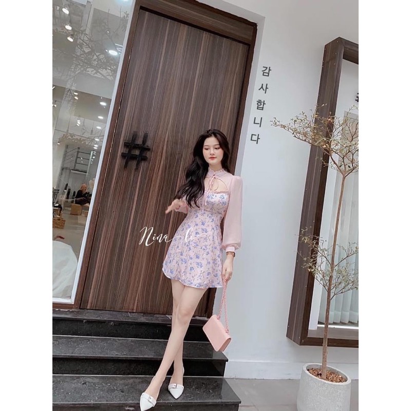 Đầm hoa khoét ngực viền bèo (về thêm set rời) | BigBuy360 - bigbuy360.vn