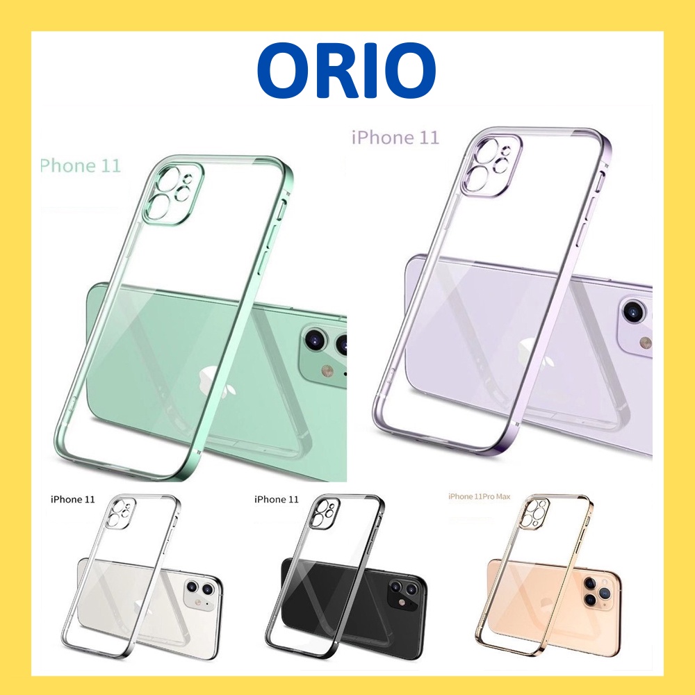 Ốp iphone Vuông Cạnh Mạ Màu Cho 5/5s/6/6plus/6s/6splus/7/7plus/8/8plus/x/xr/xs/11/12/pro/max/plus/promax - Orio