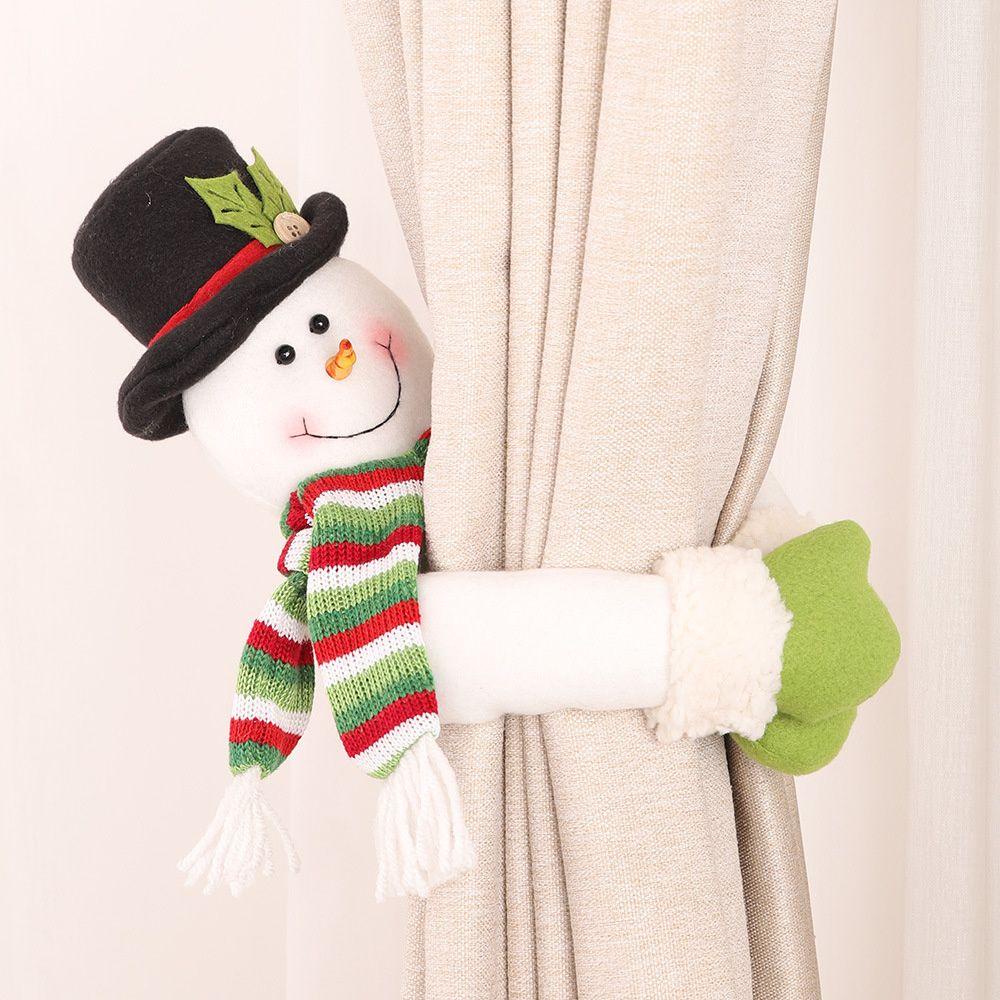 WTTLE Khóa Rèm Cửa Hình Ông Già Noel Trang Trí Nhà Cửa Nhân Dịp Giáng Sinh Năm Mới