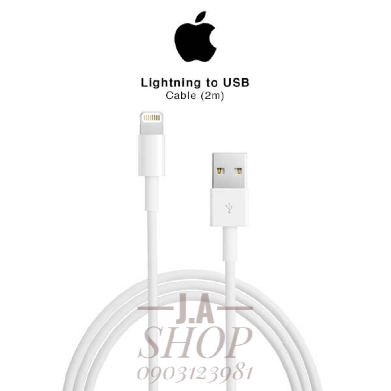 CÁP SẠC LIGHTNING 2M CHO IP 5/6/6s/6sPlus/7/8/7Plus/8Plus/X/Xsmax/11/12/13++ CHÍNH HÃNG DÂY SẠC 2 MÉT / CÁP SẠC 5W