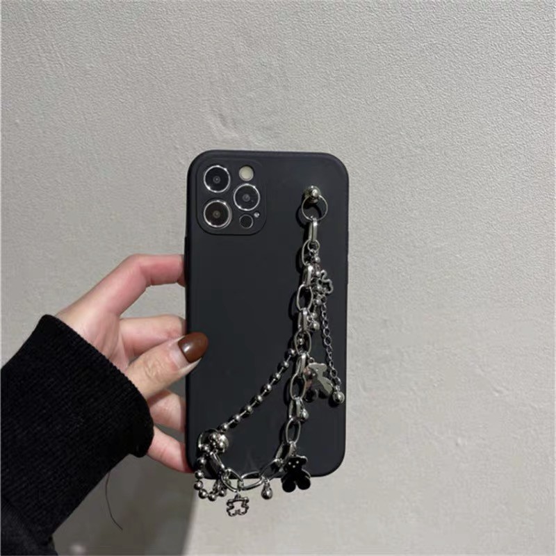 Ốp Điện Thoại Mềm Hình Gấu Có Dây Đeo Chống Rơi Cho iphone 6 78 plus 11 promax 13 12 promax