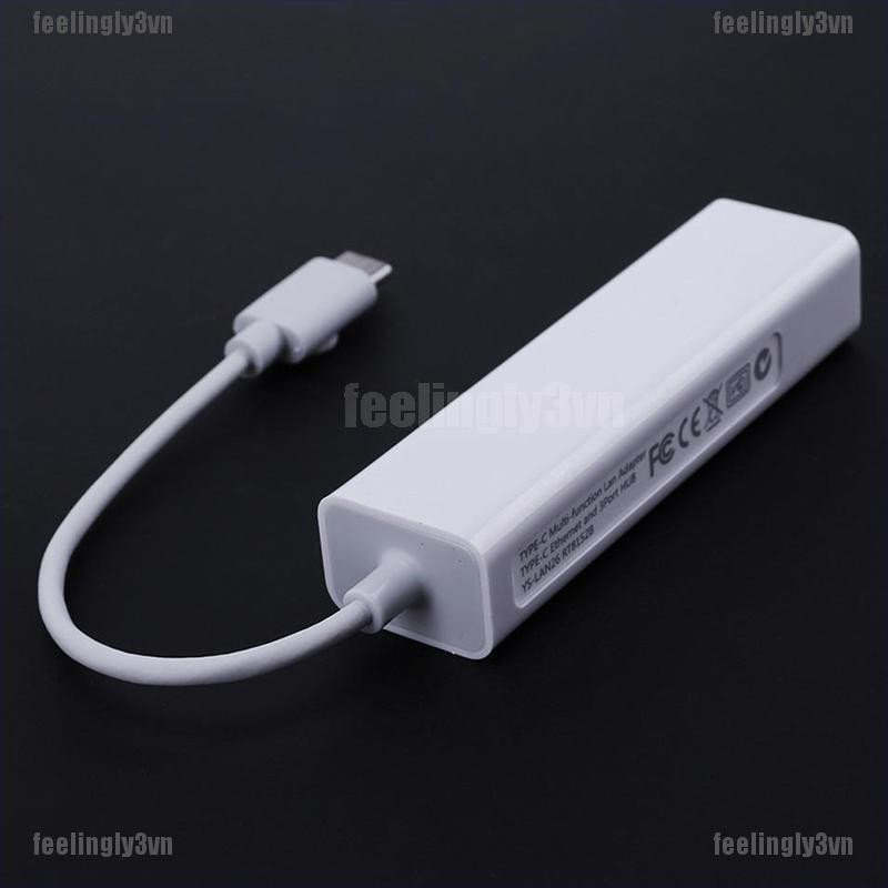 Đầu chuyển đổi USB-C USB 3.1 Type C sang USB RJ45 Ethernet LAN cho Macbook PC