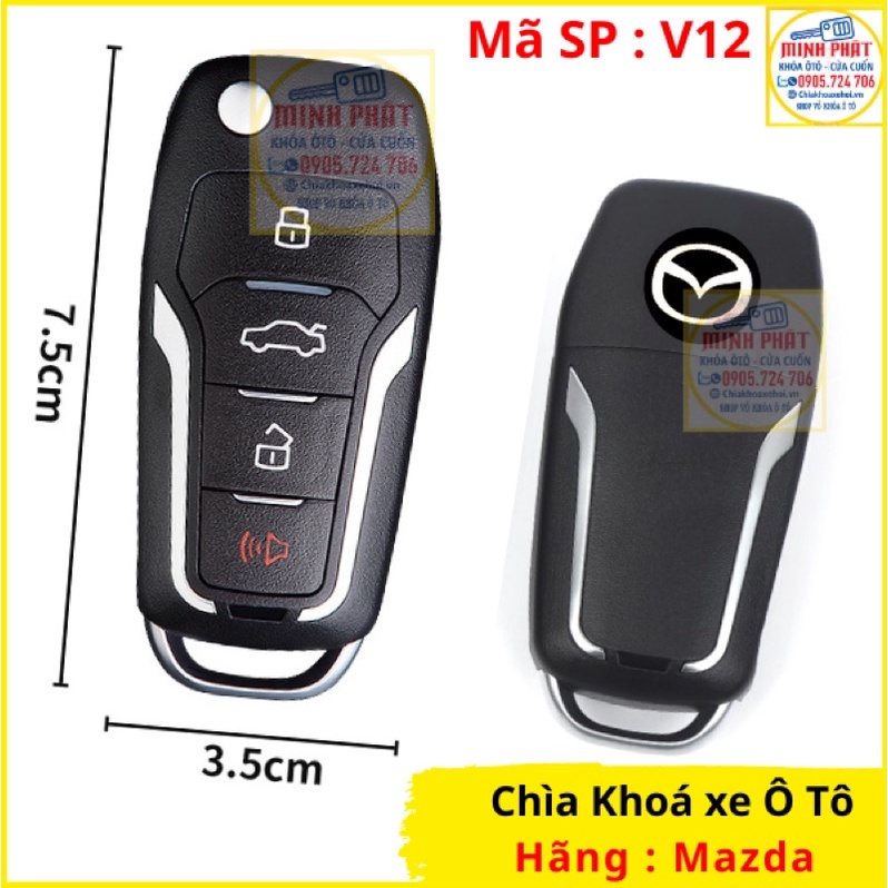 Chìa khoá remote xe Ô tô Mazda BT50 mẫu V12