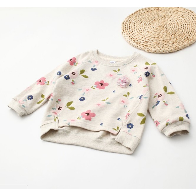 (xả) (thanh lý) Áo nỉ bé gái đính hoa (Sz: 110-140)