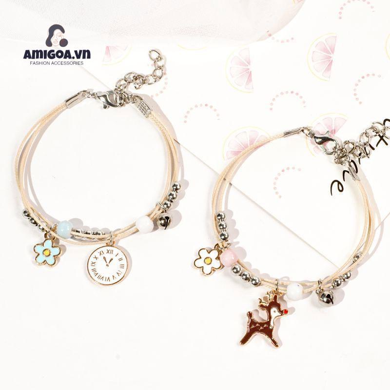 Vòng Đeo Tay Bện Bằng Gốm Họa Tiết Hoạt Hình Dễ Thương Cho Nữ