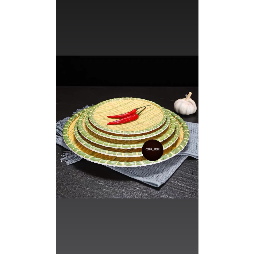 Đĩa Phíp Mây Tre Đan - Mẹt Đựng Đồ Ăn Hình Tròn( 20cm,22,5cm,25cm,30cm,35cm), CORBIN_STORE