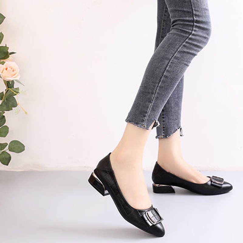 Ielgy Giày Cao Gót Da Mềm Thoải Mái Bốn Mùa Mới Cho Nữ