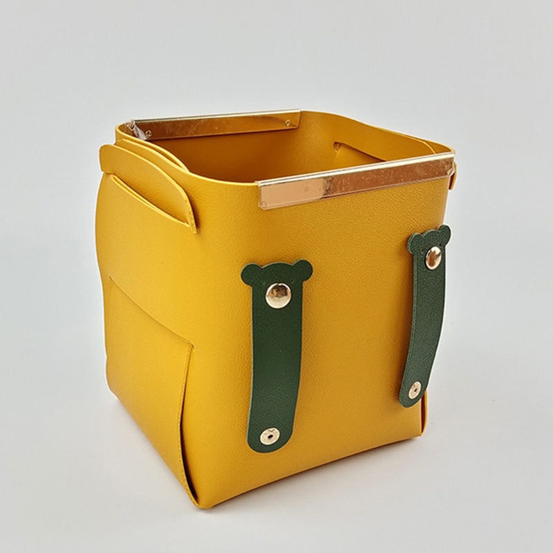 Hộp Da Đựng Đồ Dùng Đa Năng Có Thể Gấp Gọn Tiện Dụng Cho Phòng Tắm / Phòng Ngủ