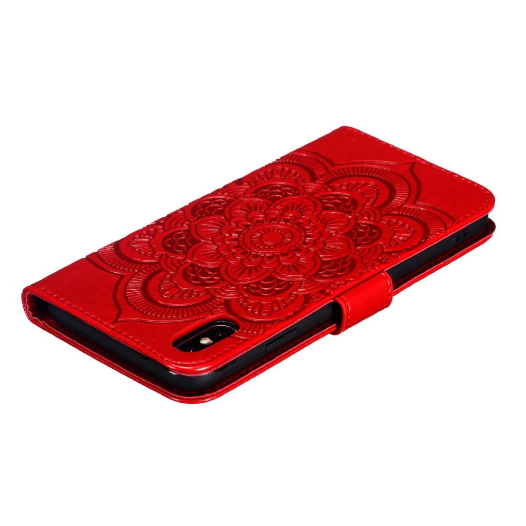 Bao da điện thoại màu trơn họa tiết hoa có dây đeo cho iPhone XS MAX XR 7 8 PLUS | BigBuy360 - bigbuy360.vn