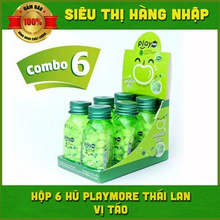 Hộp 6 hũ kẹo play vị táo thái lan 22g